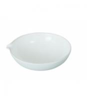 Capsula per evaporazione, con becco, fondo tondo, forma bassa. Porcellana 1100 ml, Ø est. 200 mm, h 55 mm